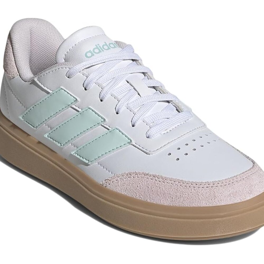Adidas Courtblock J Unisex Leather Shoes, Sz 6, Color:White/Mint/Pink New in Box